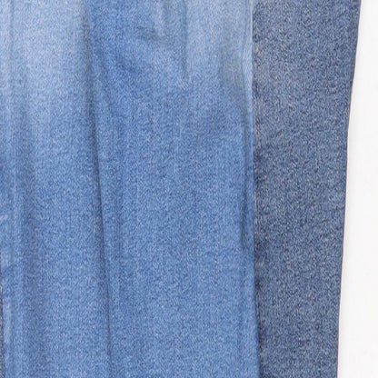 Tu Womens Blue Cotton Straight Jeans Size 10 Regular Zip