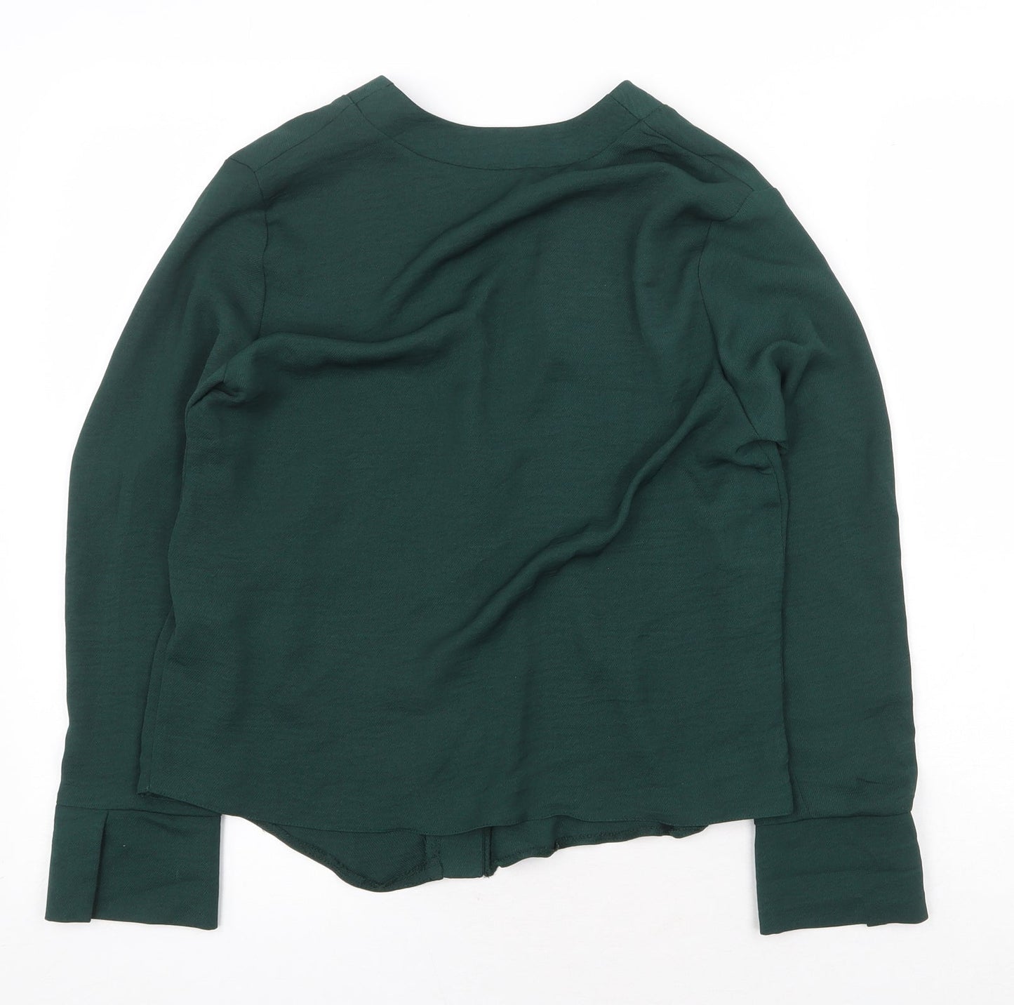 New Look Womens Green Polyester Basic Blouse Size 6 V-Neck