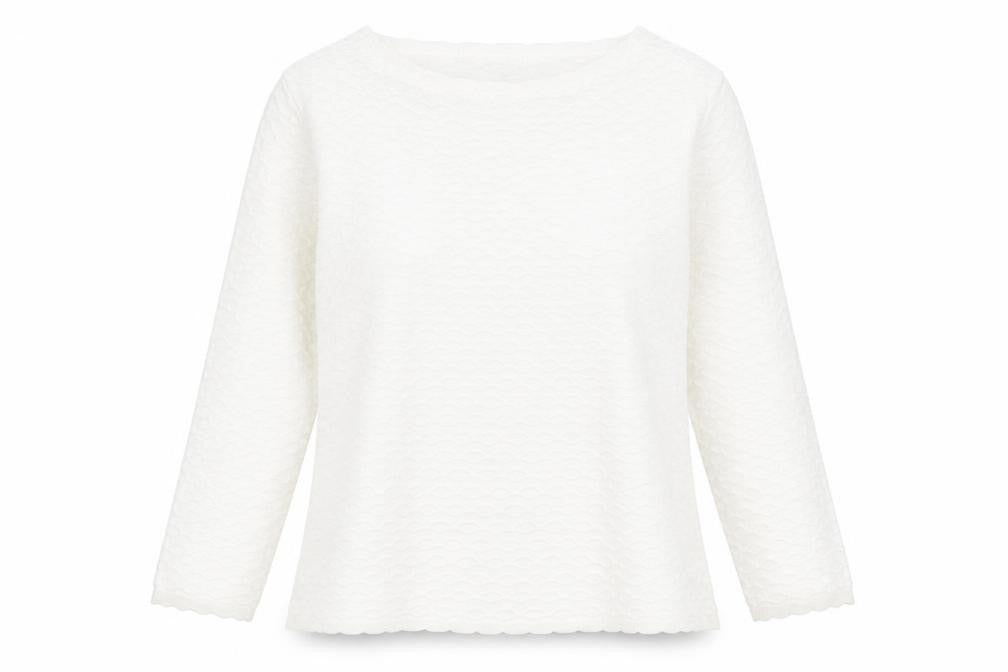 Bonmarché Womens White Round Neck Polyester Pullover Jumper Size 10