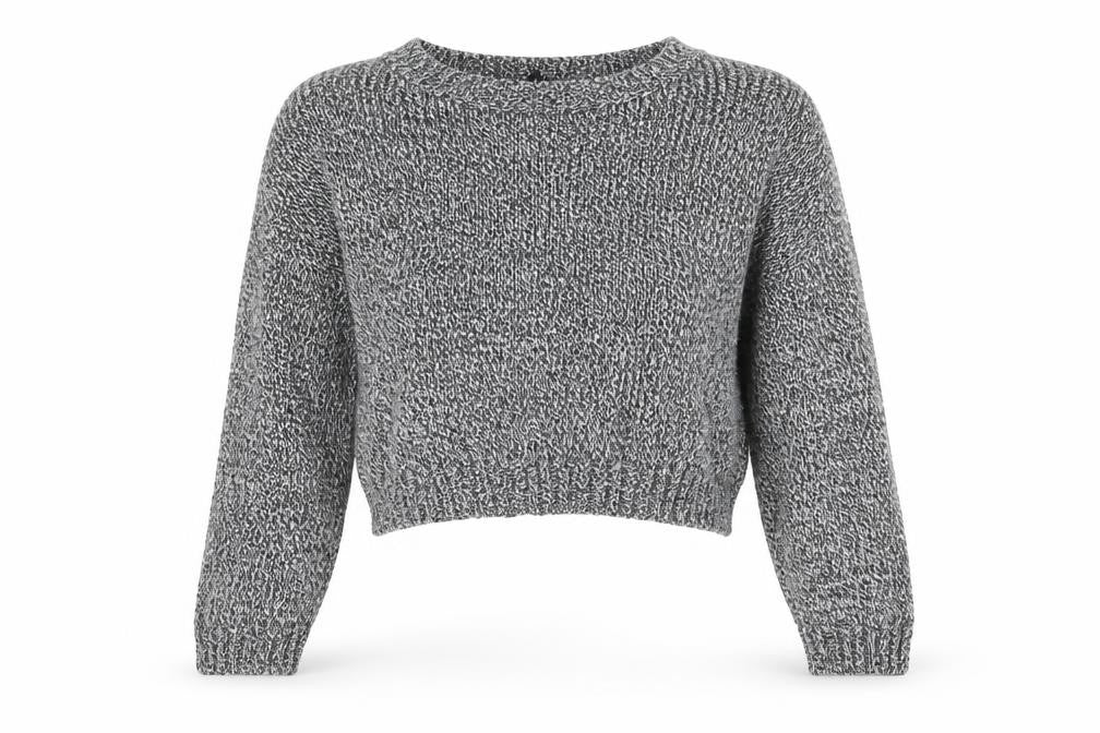 H&M Womens Grey Round Neck Acrylic Pullover Jumper Size M