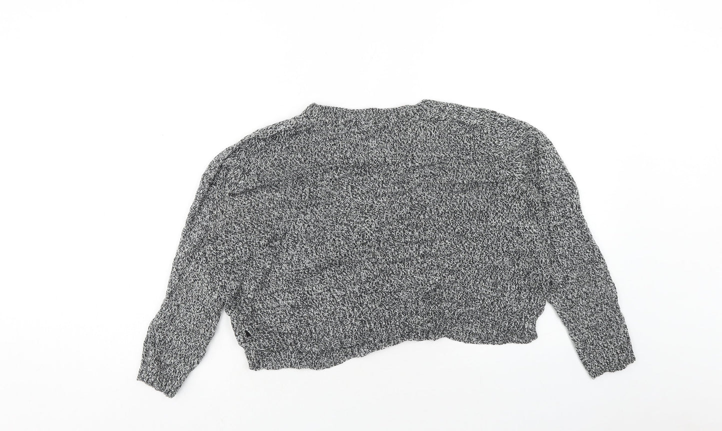 H&M Womens Grey Round Neck Acrylic Pullover Jumper Size M