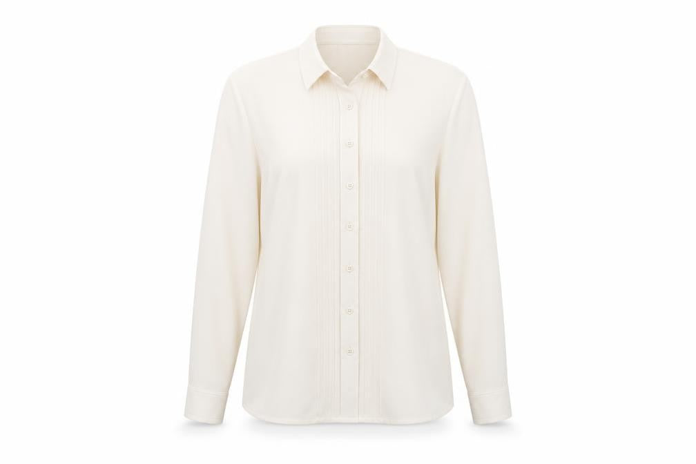 Sommer Mann Womens Beige Polyester Basic Button-Up Size 16 Collared
