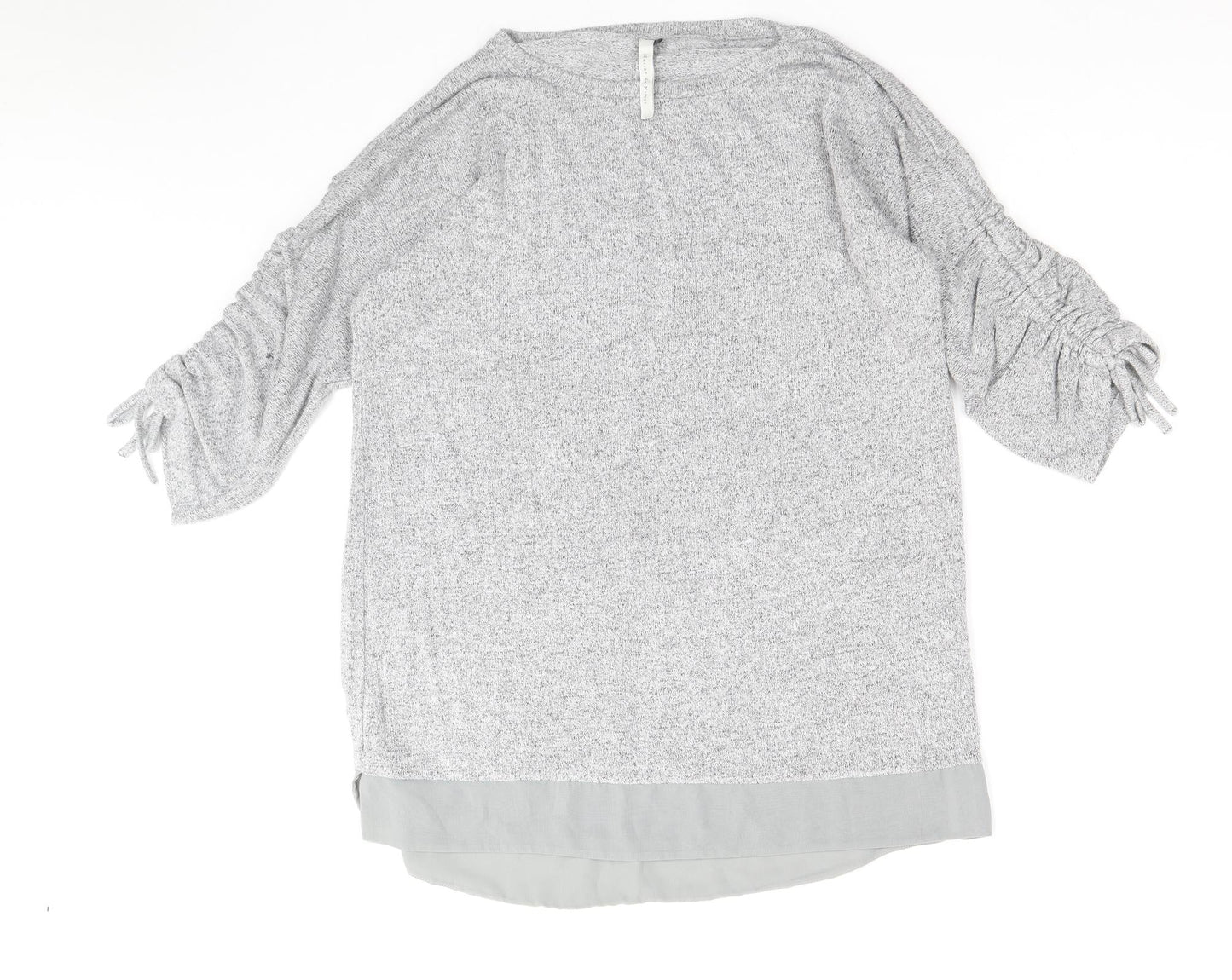 Maison De Nimes Womens Grey Boat Neck Polyester Pullover Jumper Size 14 - Chiffon Hem