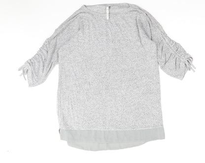 Maison De Nimes Womens Grey Boat Neck Polyester Pullover Jumper Size 14 - Chiffon Hem