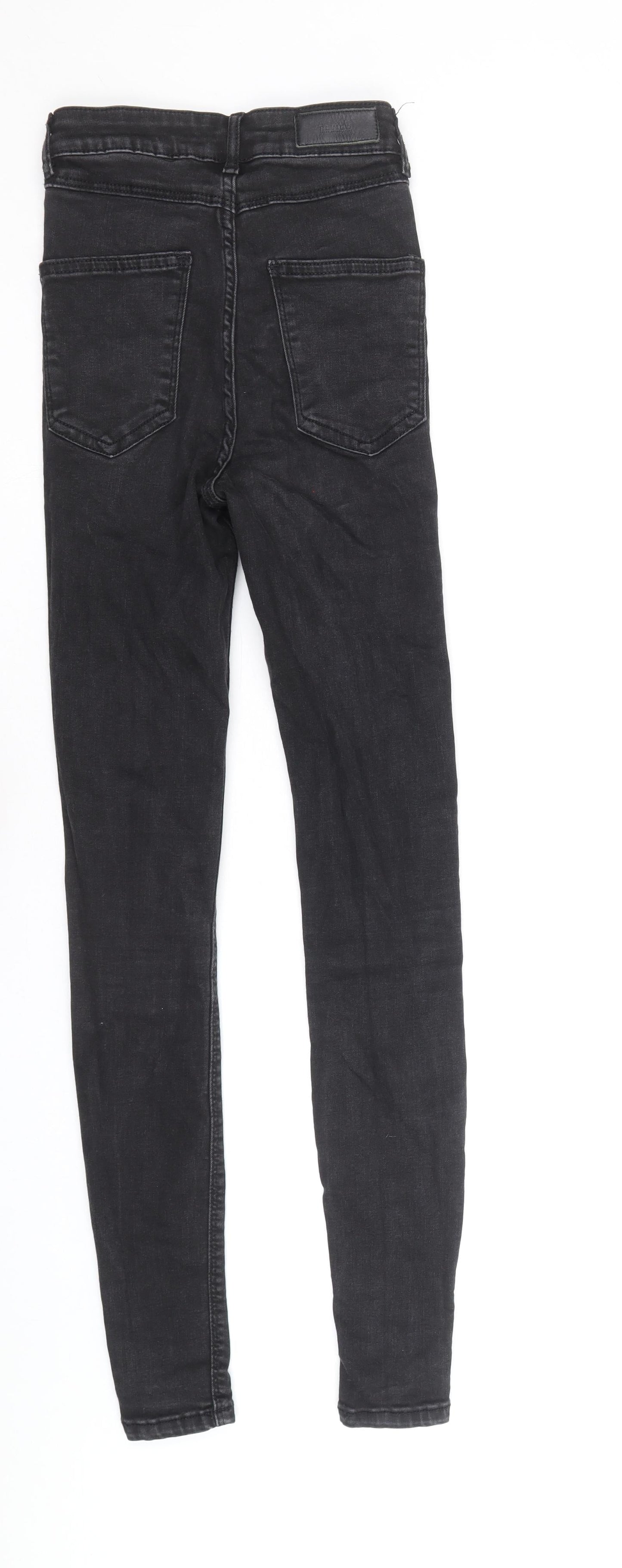 Review Womens Black Cotton Skinny Jeans Size 25 in Regular Button