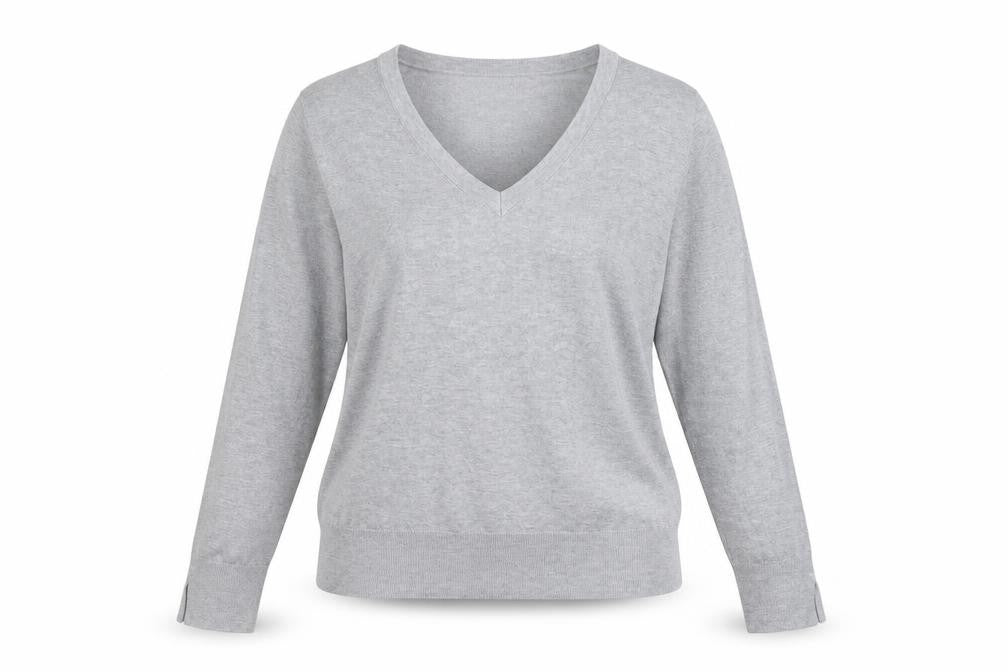 Zara Womens Grey V-Neck Acrylic Pullover Jumper Size XL