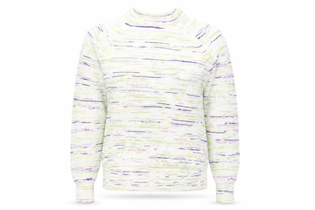 Marks & Spencer Womens Multicoloured Round Neck Striped Cotton Pullover Jumper Size L