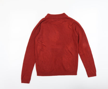 Essentials Womens Red Mock Neck Acrylic Pullover Jumper Size 8