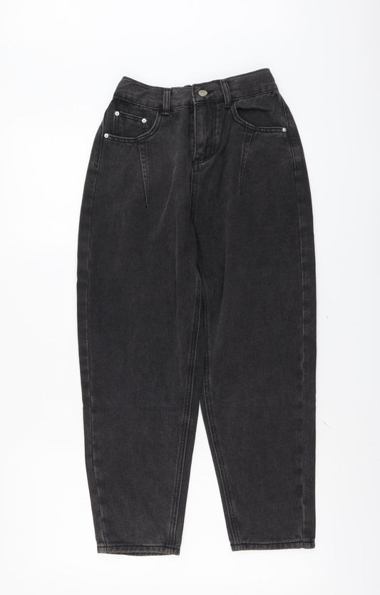 Preworn Womens Grey Cotton Straight Jeans Size S L23 in Regular Button