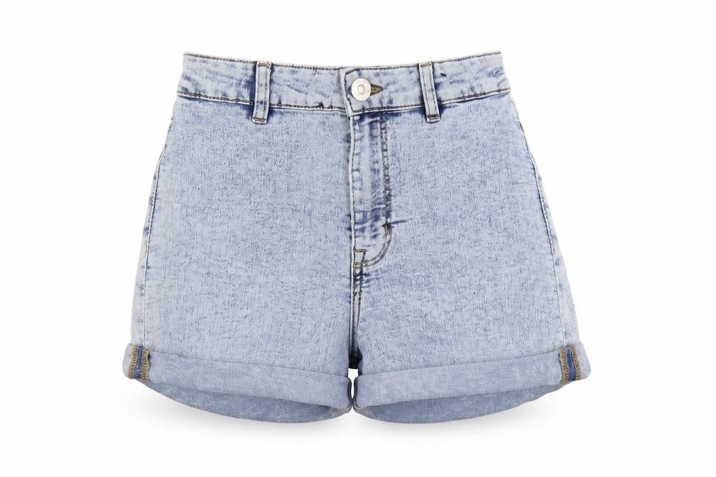 H&M Womens Blue Cotton Hot Pants Shorts Size 4 L3 in Regular Button