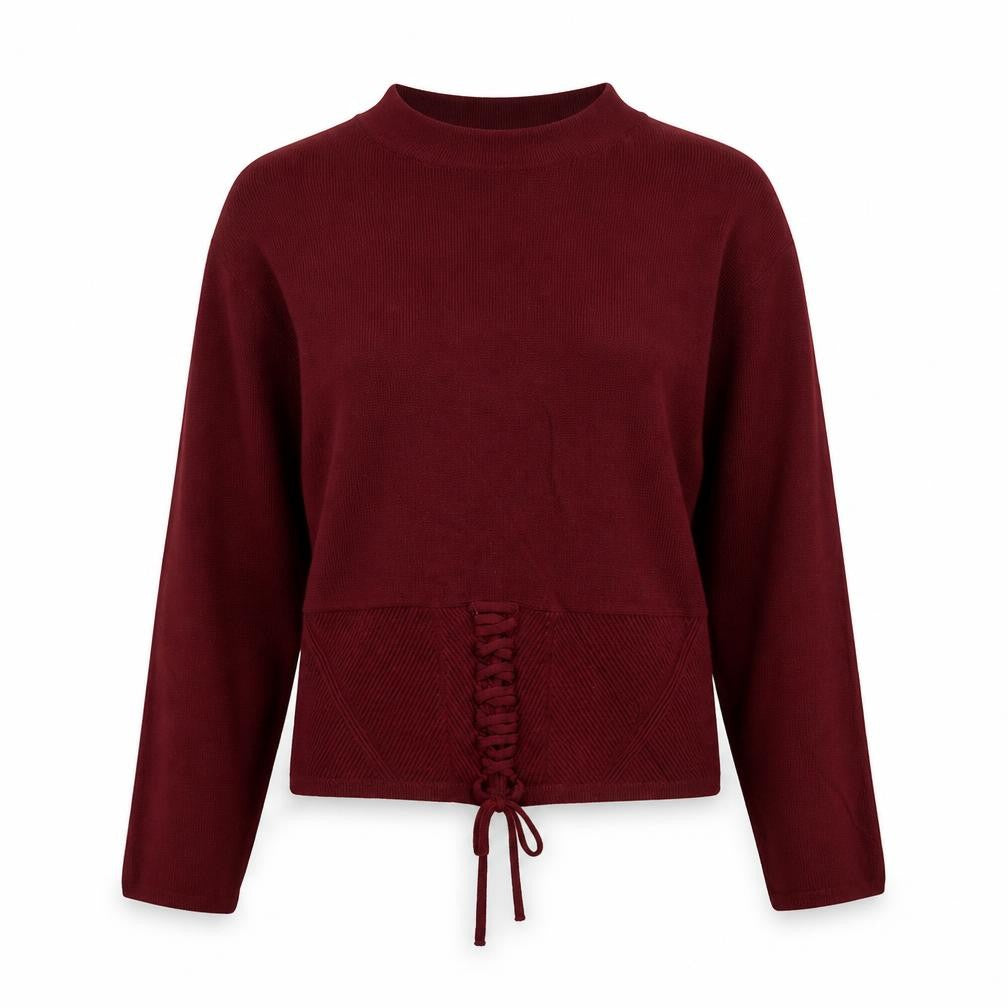 Marks & Spencer Womens Red Round Neck Viscose Pullover Jumper Size 10