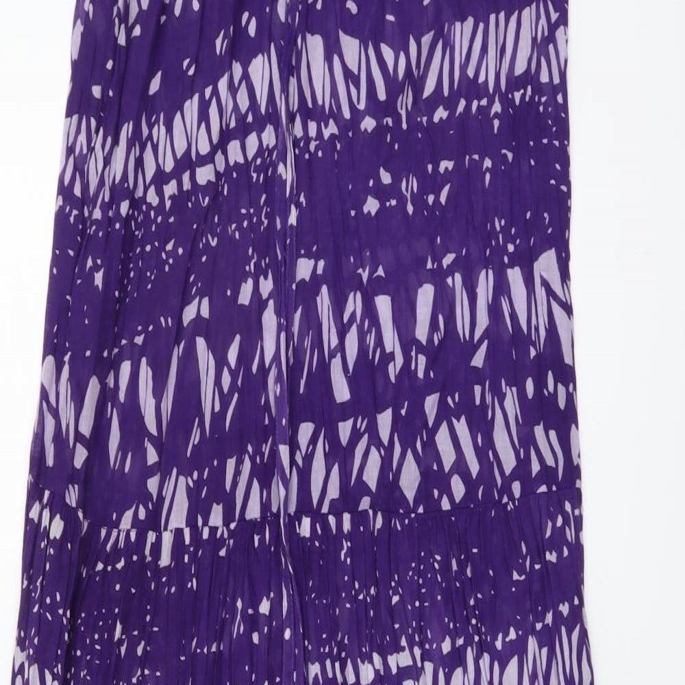 Ocean Club Womens Purple Geometric Cotton Maxi Size 10 Off the Shoulder Pullover