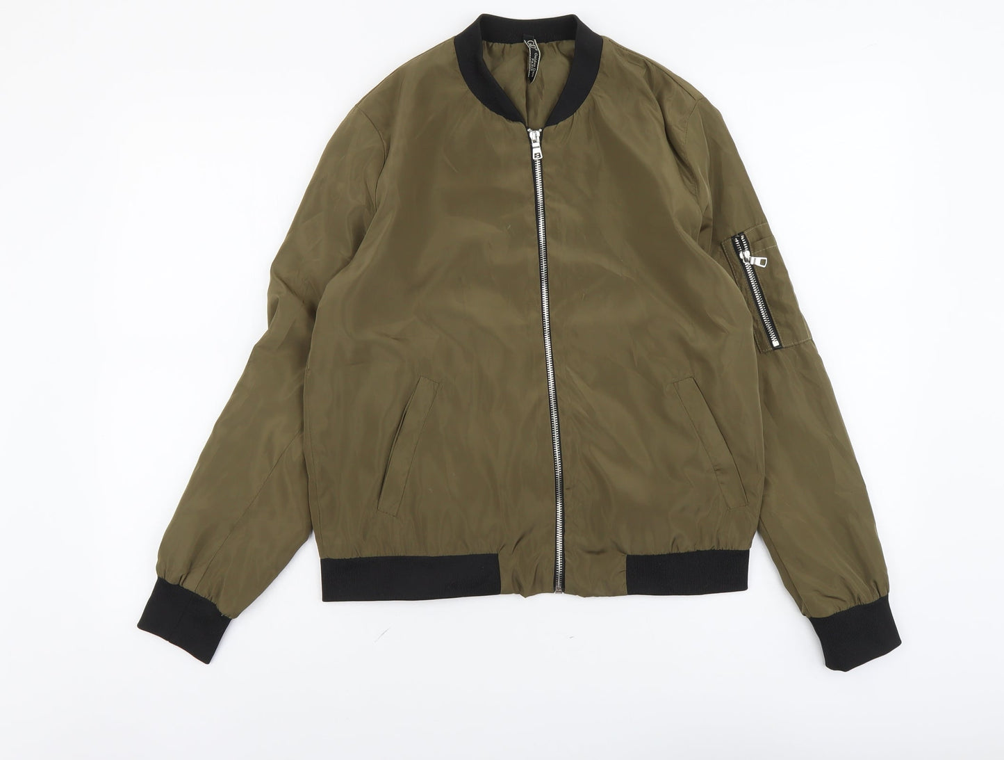 Golden Days Womens Green Bomber Jacket Jacket Size S Zip
