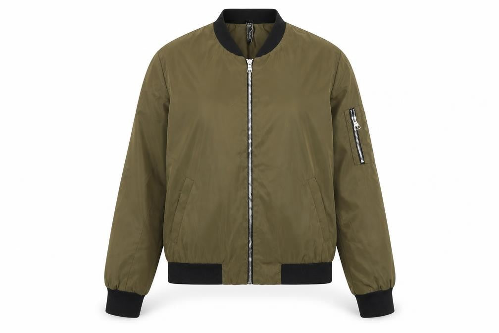 Golden Days Womens Green Bomber Jacket Jacket Size S Zip