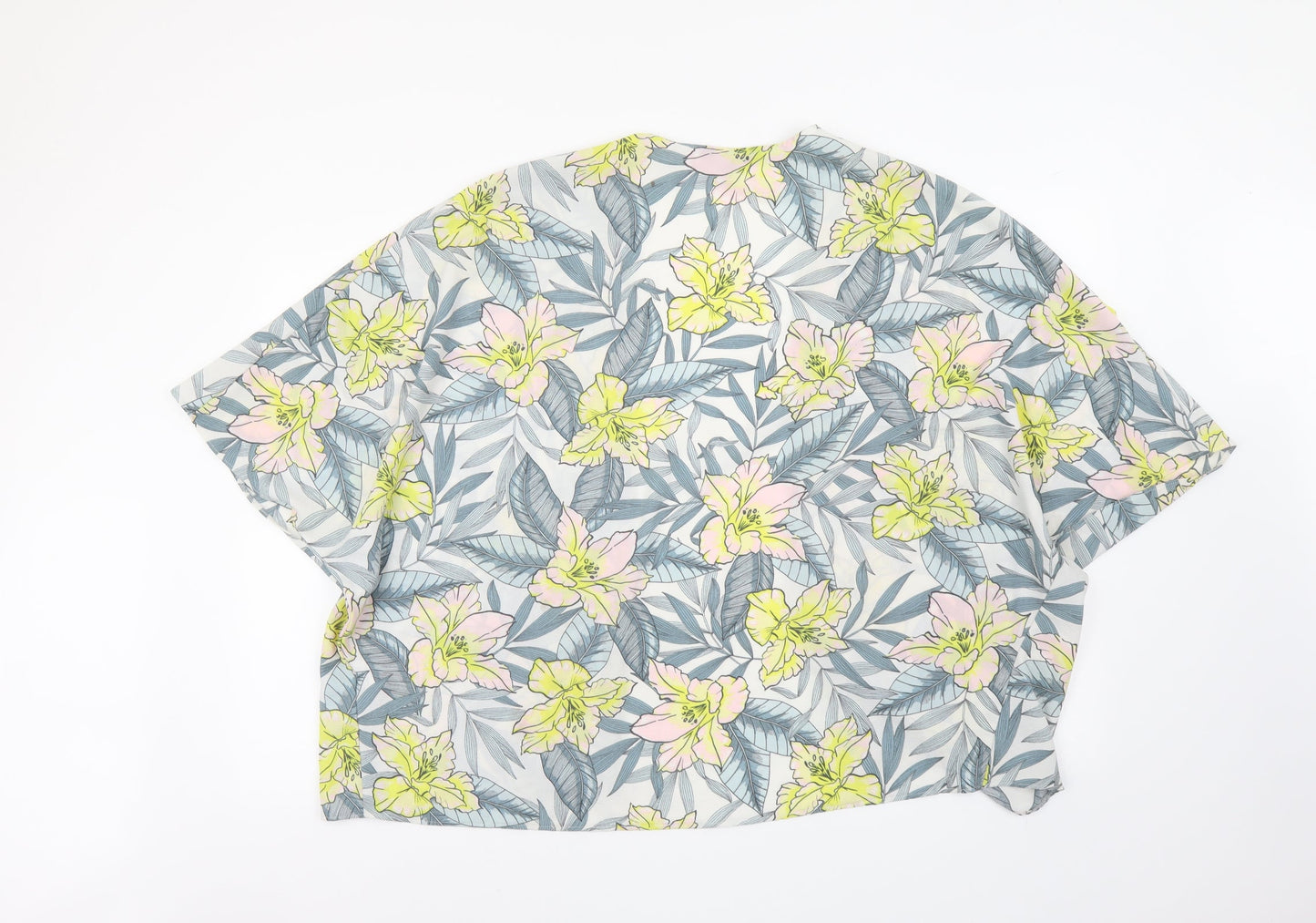 New Look Womens Multicoloured Geometric Polyester Kimono Blouse Size 10 V-Neck