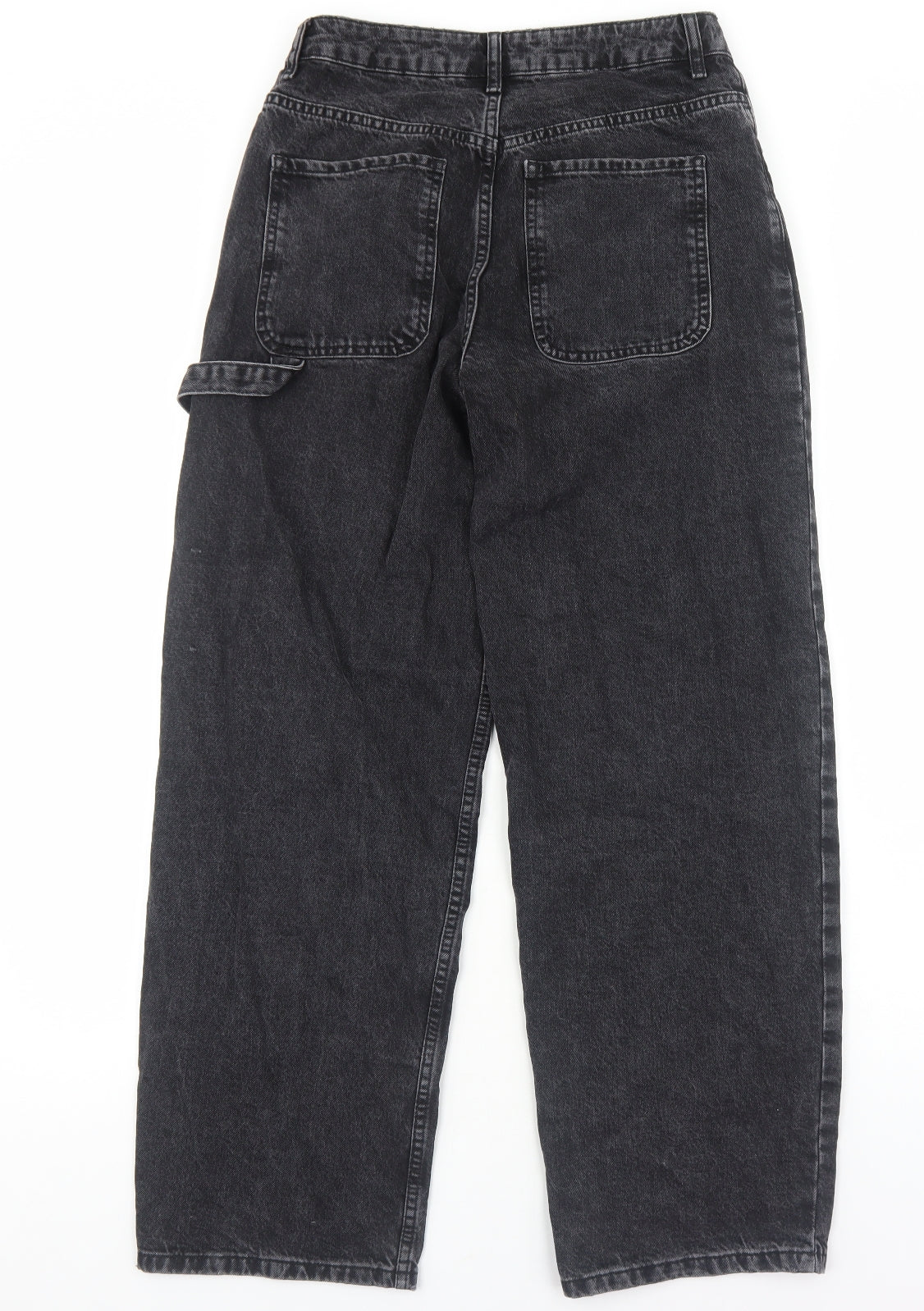 ASOS Womens Black Cotton Straight Jeans Size 6 L28 in Regular Zip