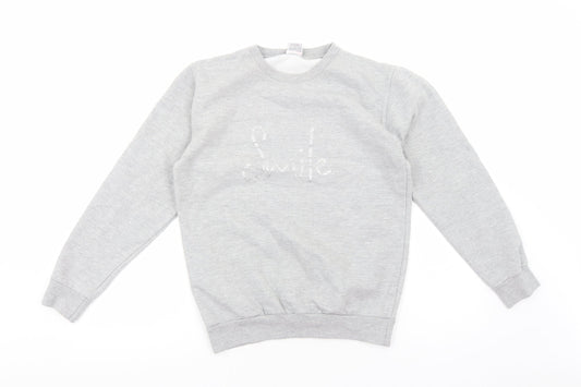 Stars & Stripes Womens Grey Cotton Pullover Sweatshirt Size S Pullover