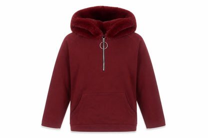 Zara Womens Red Polyester Pullover Hoodie Size S Pullover