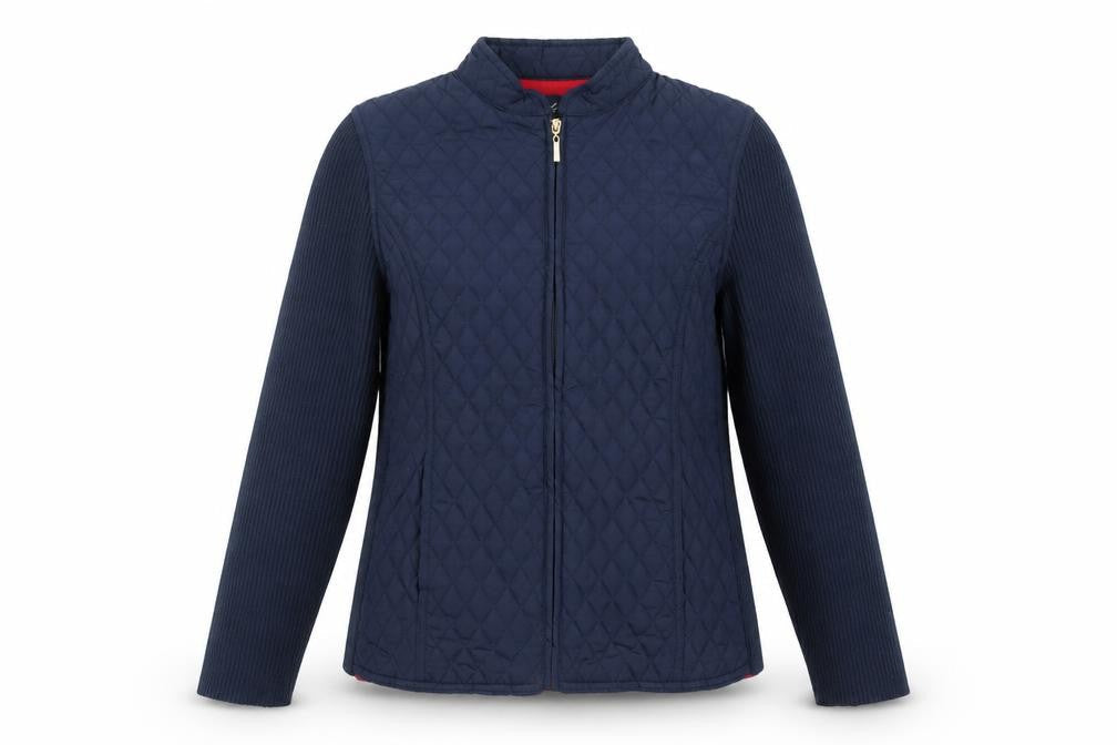 DASH Womens Blue Quilted Jacket Size 12 Zip