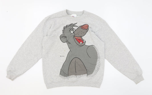 Disney Girls Grey Cotton Pullover Sweatshirt Size S Pullover