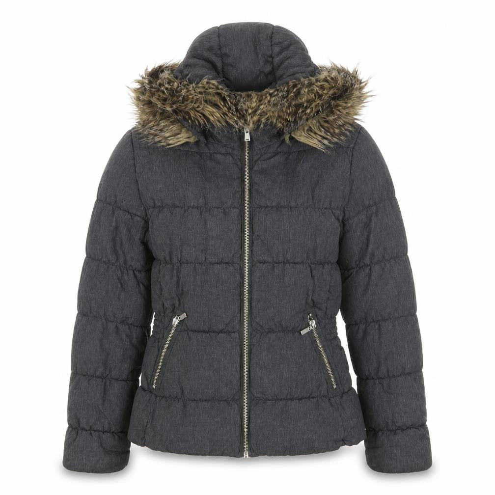 H&M Womens Grey Puffer Jacket Jacket Size 8 Zip