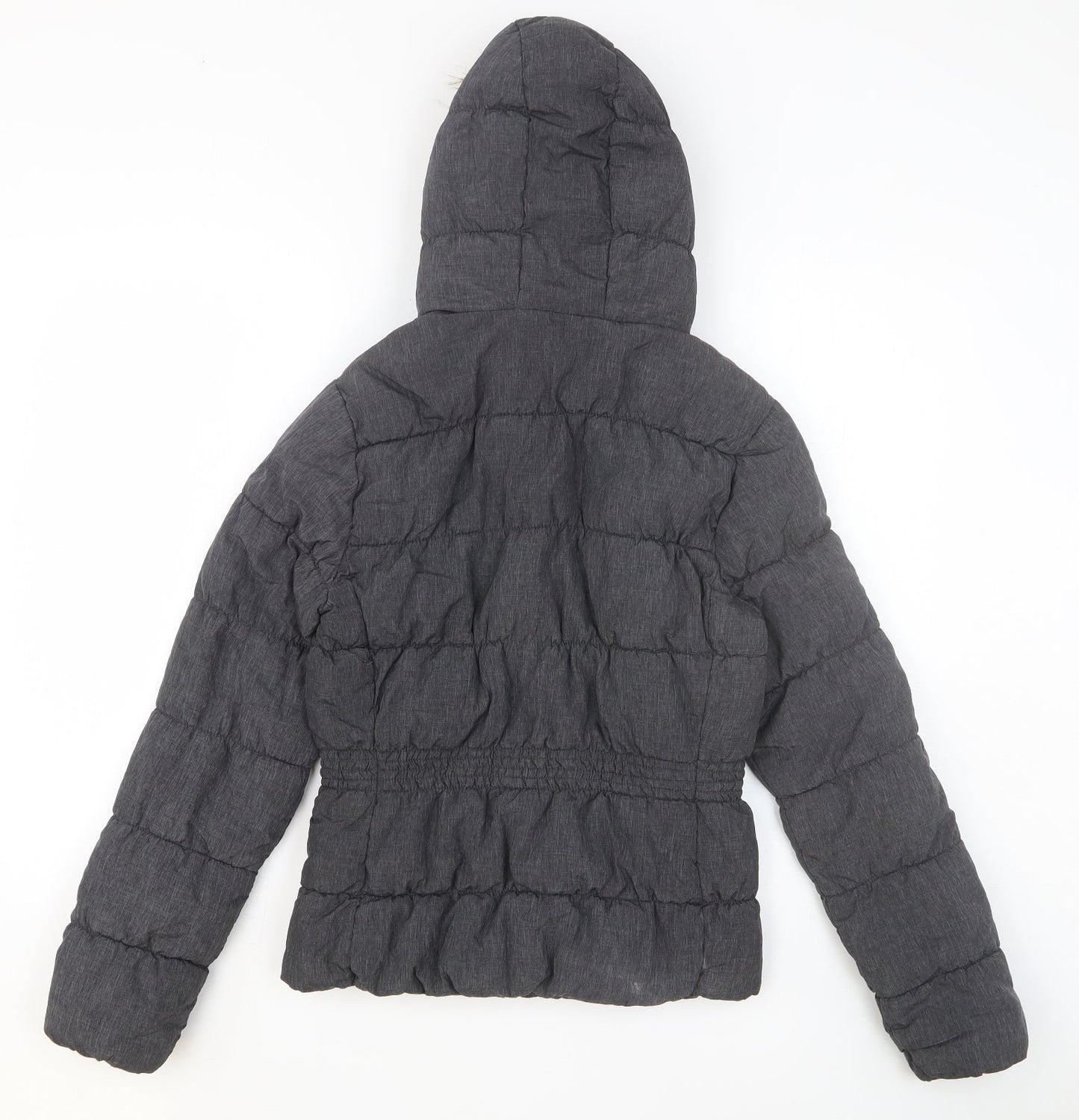 H&M Womens Grey Puffer Jacket Jacket Size 8 Zip
