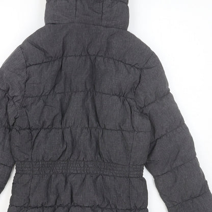 H&M Womens Grey Puffer Jacket Jacket Size 8 Zip