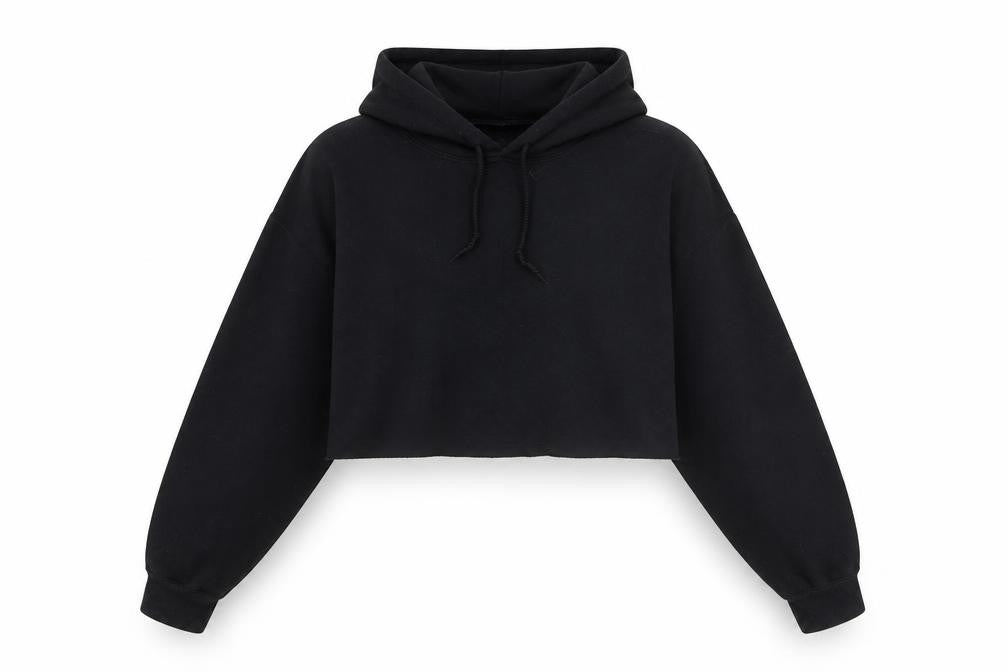 PRETTYLITTLETHING Womens Black Cotton Pullover Hoodie Size M Pullover