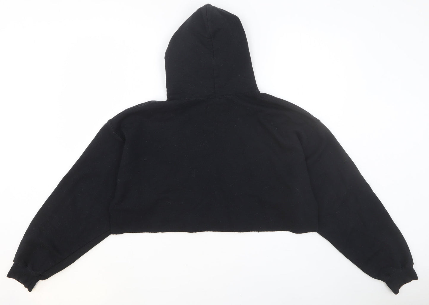 PRETTYLITTLETHING Womens Black Cotton Pullover Hoodie Size M Pullover
