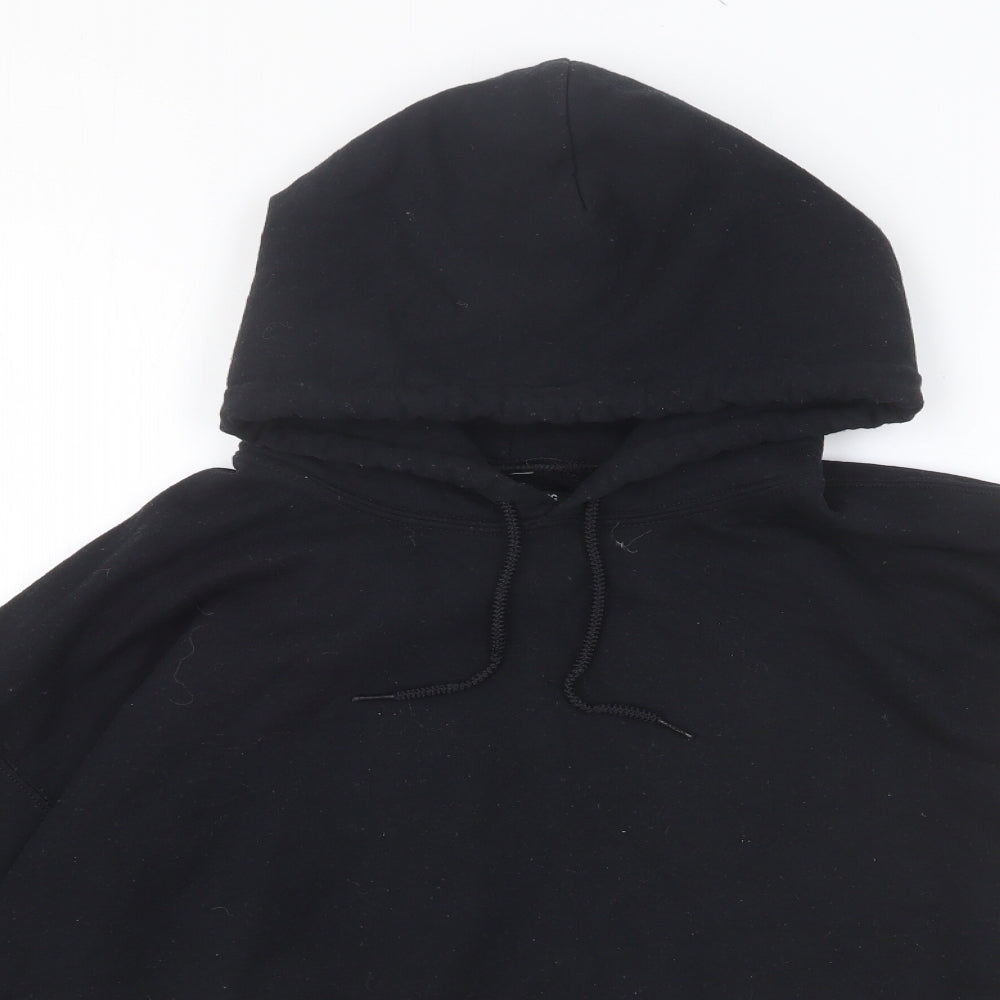 PRETTYLITTLETHING Womens Black Cotton Pullover Hoodie Size M Pullover