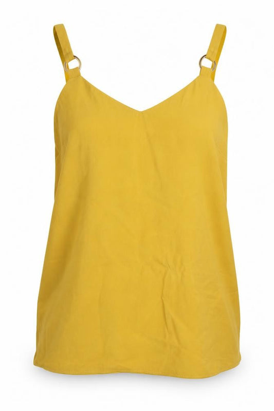 Topshop Womens Yellow Viscose Camisole Tank Size 6 V-Neck
