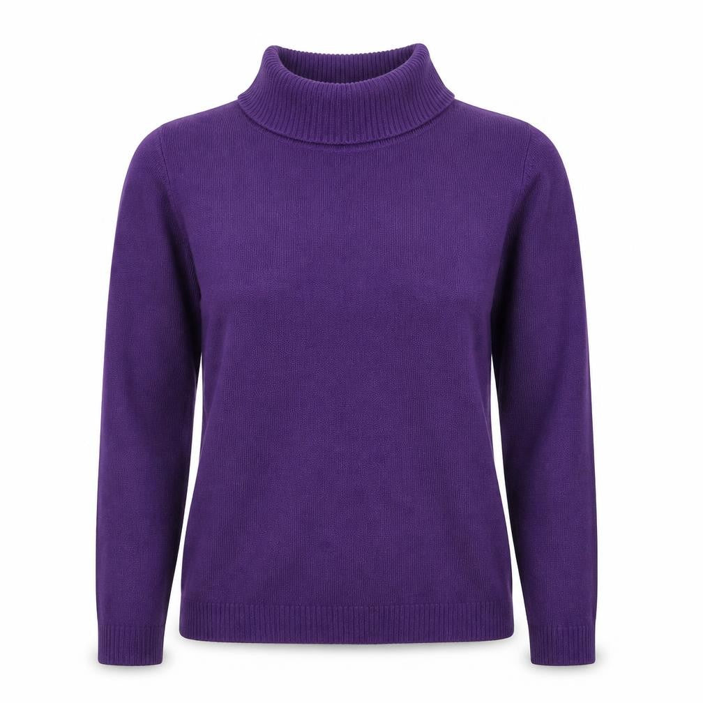 Nutshell Womens Purple Roll Neck Acrylic Pullover Jumper Size S