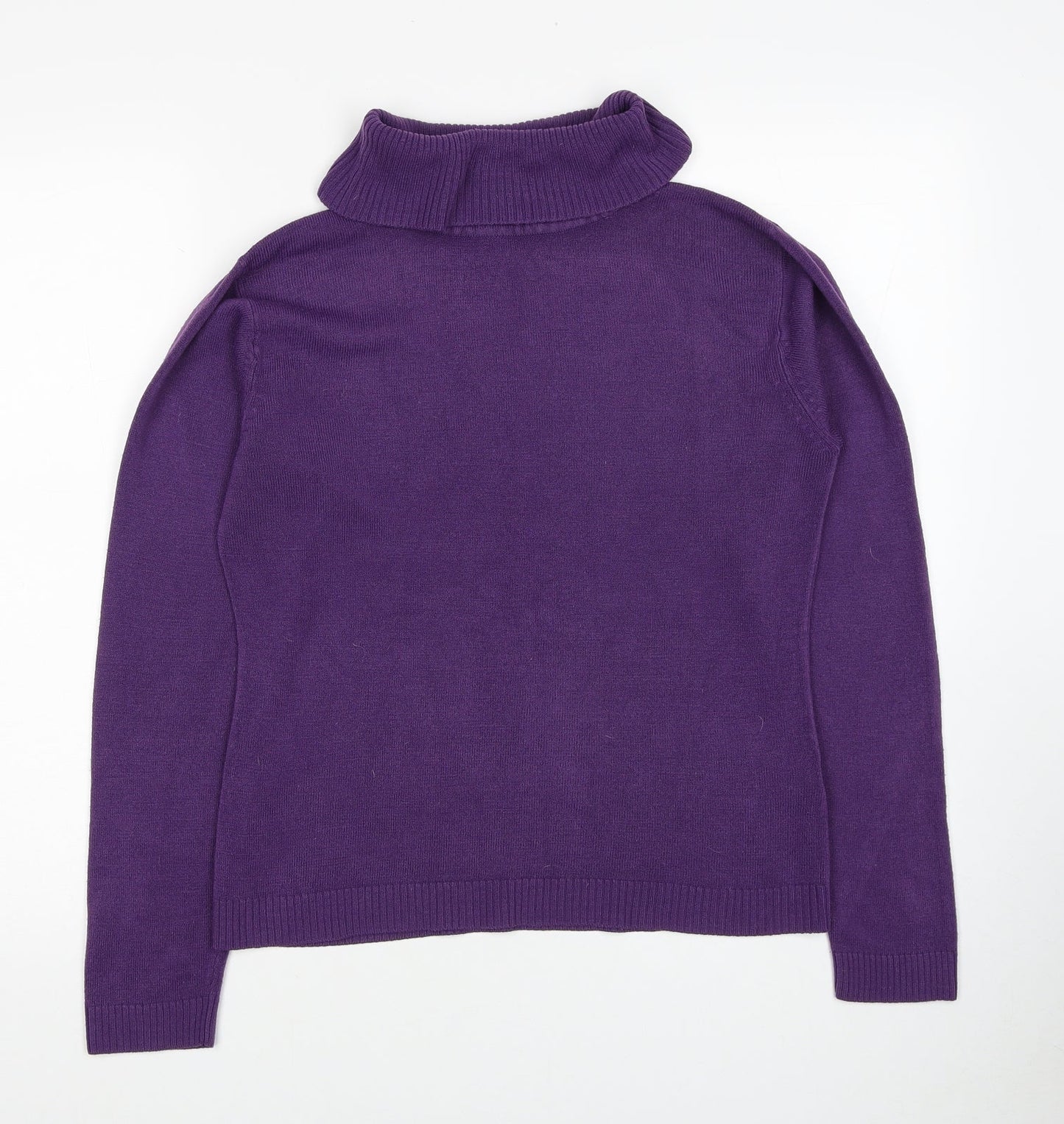 Nutshell Womens Purple Roll Neck Acrylic Pullover Jumper Size S