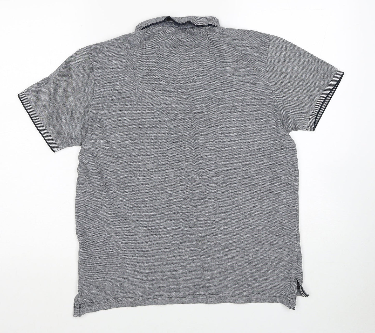Kensington Boys Grey Cotton Basic Polo Size M Collared Pullover