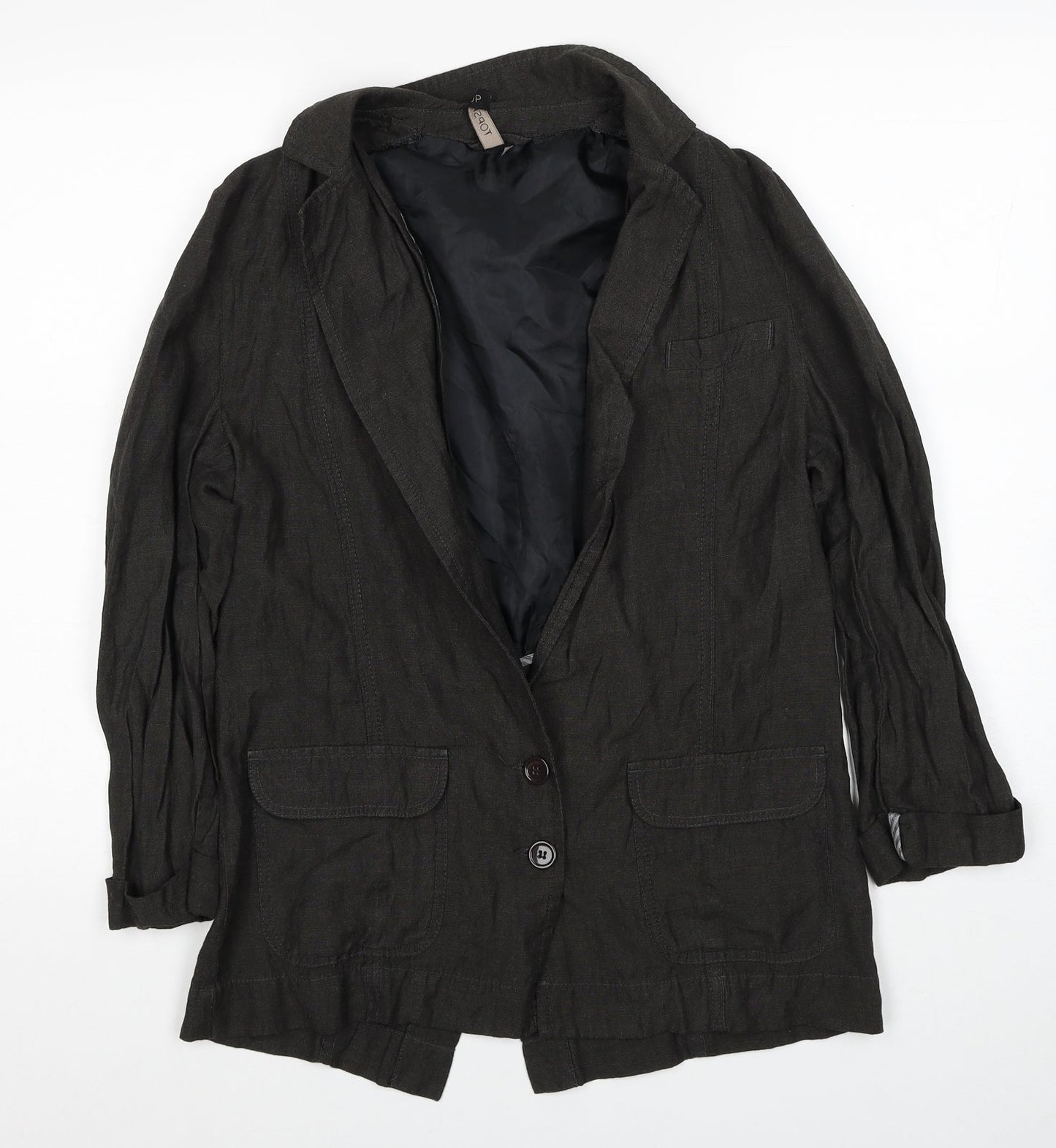 Topshop Womens Brown Jacket Blazer Size 10 Button