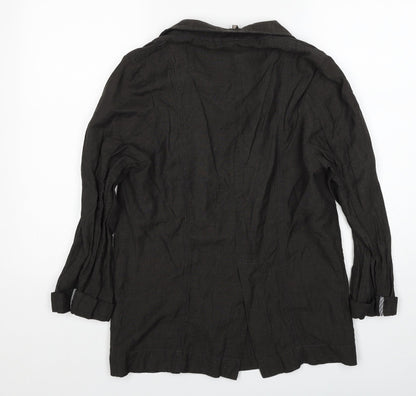 Topshop Womens Brown Jacket Blazer Size 10 Button