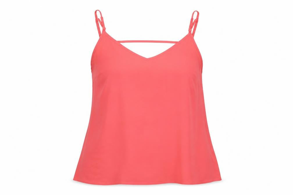 Primark Womens Pink Polyester Basic Tank Size 14 V-Neck