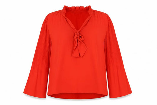 River Island Womens Red Polyester Basic Blouse Size 8 Round Neck