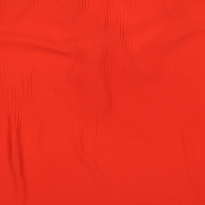 River Island Womens Red Polyester Basic Blouse Size 8 Round Neck