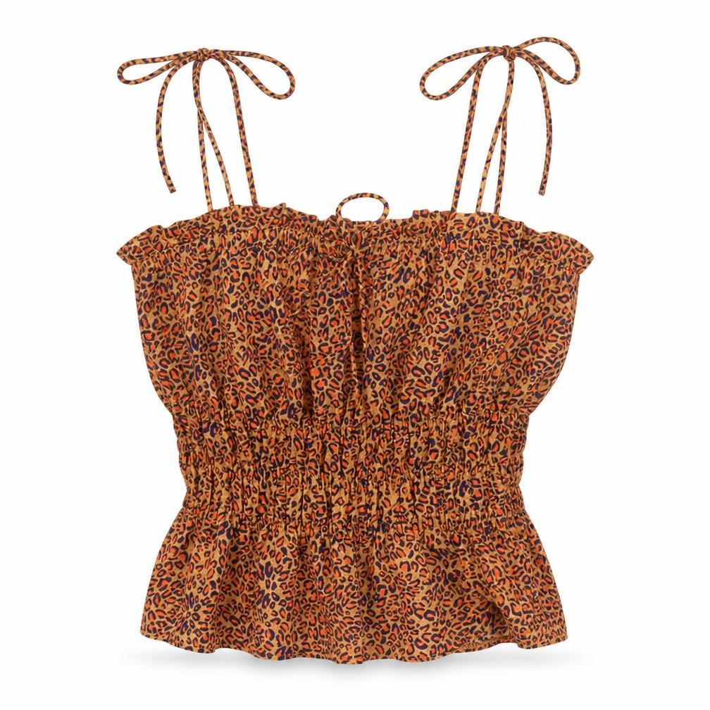 Topshop Womens Brown Animal Print Polyester Camisole Tank Size 6 Square Neck - Leopard Print Peplum