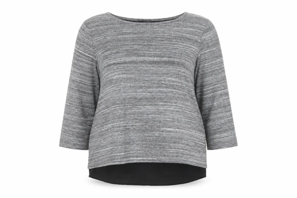 The Limited Womens Grey Polyester Basic Blouse Size L Boat Neck