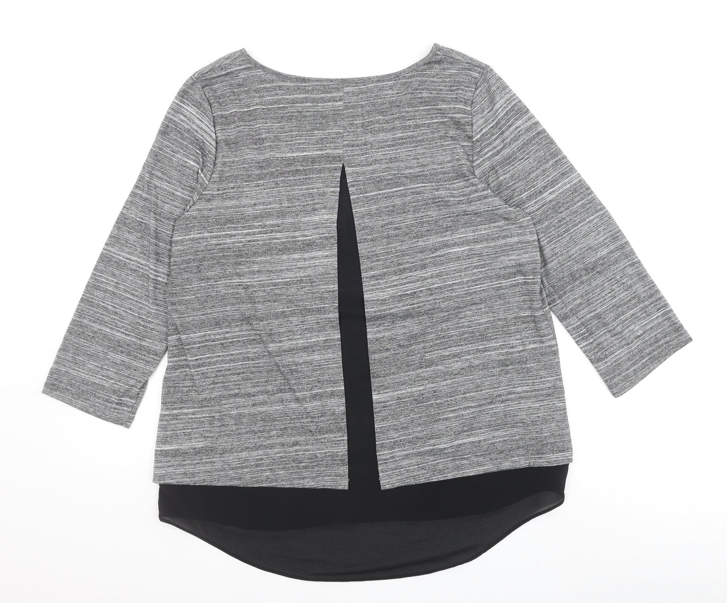 The Limited Womens Grey Polyester Basic Blouse Size L Boat Neck