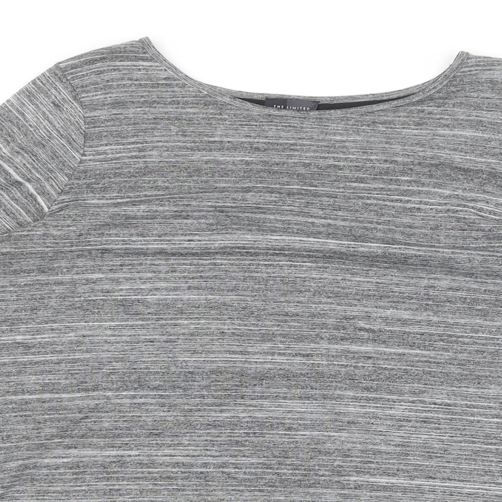The Limited Womens Grey Polyester Basic Blouse Size L Boat Neck