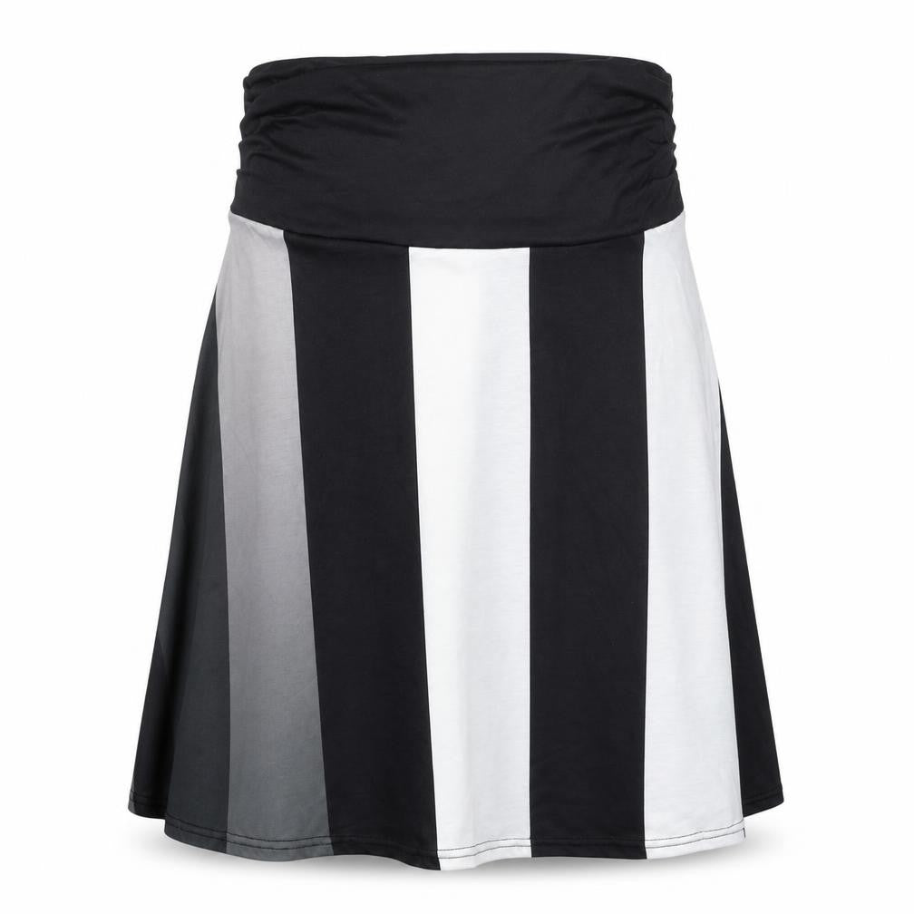 Preworn Womens Black Striped Polyester Swing Skirt Size L