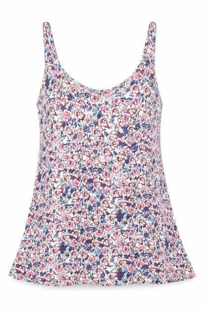 Warehouse Womens Multicoloured Geometric Viscose Basic Tank Size 12 Scoop Neck
