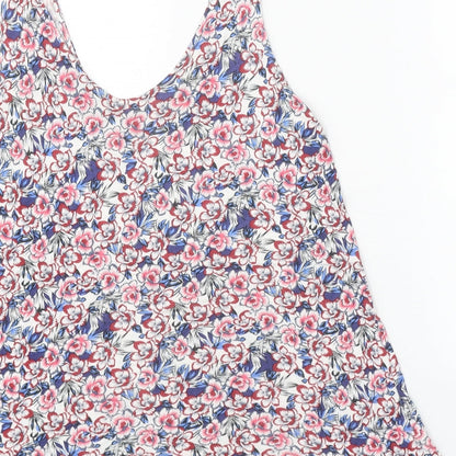 Warehouse Womens Multicoloured Geometric Viscose Basic Tank Size 12 Scoop Neck