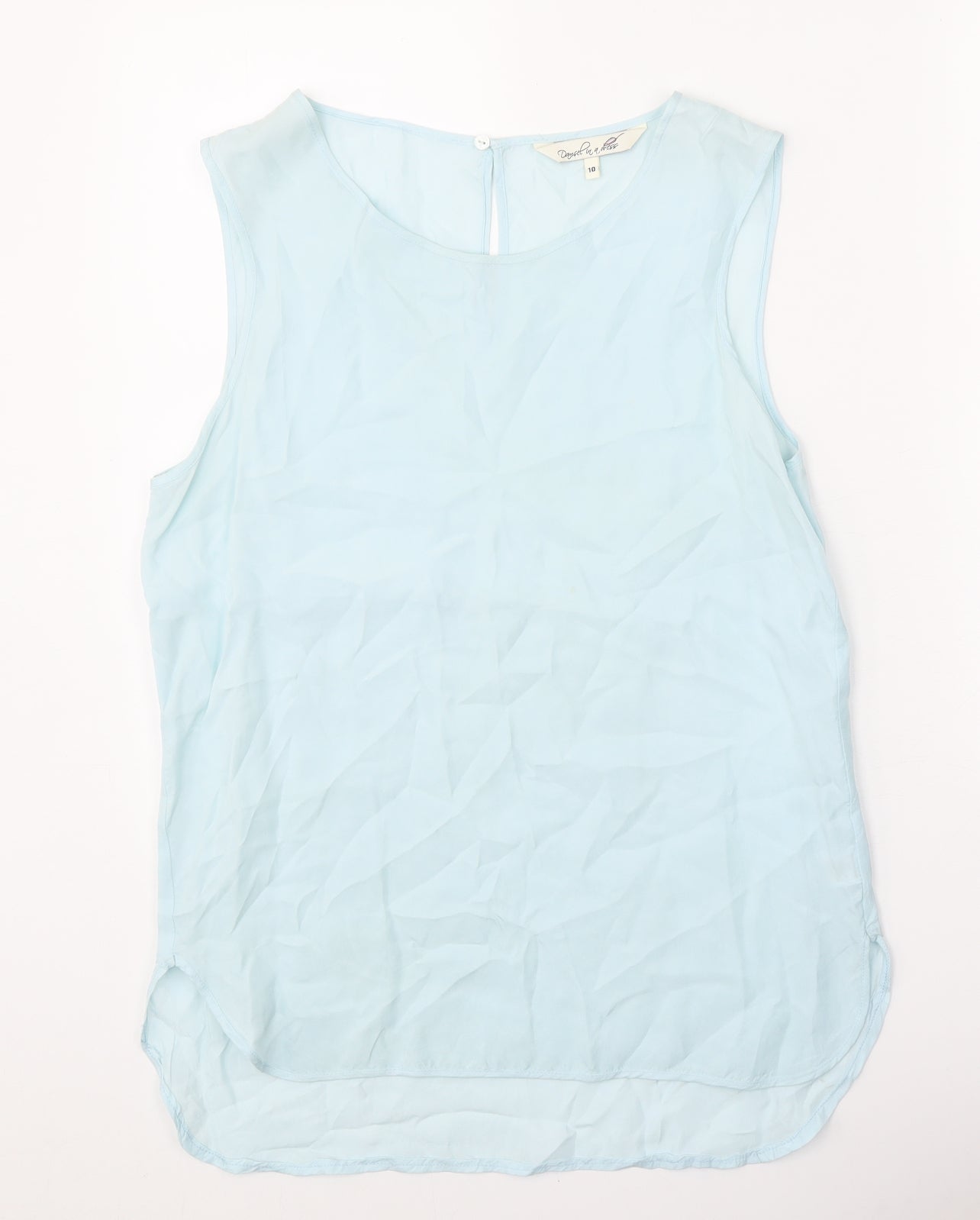 Damsel in a Dress Womens Blue Cupro Basic Tank Size 10 Scoop Neck