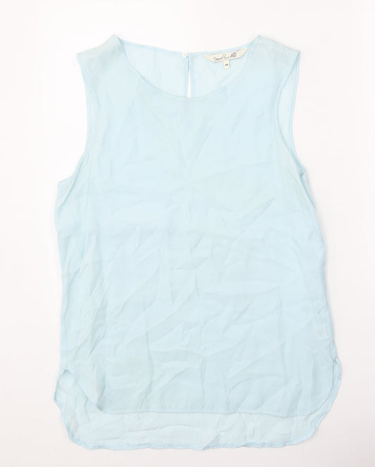 Damsel in a Dress Womens Blue Cupro Basic Tank Size 10 Scoop Neck