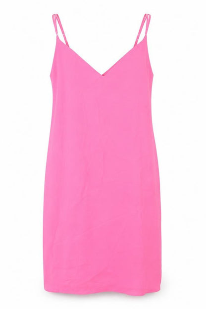 Topshop Womens Pink Polyester Slip Dress Size 6 V-Neck Pullover