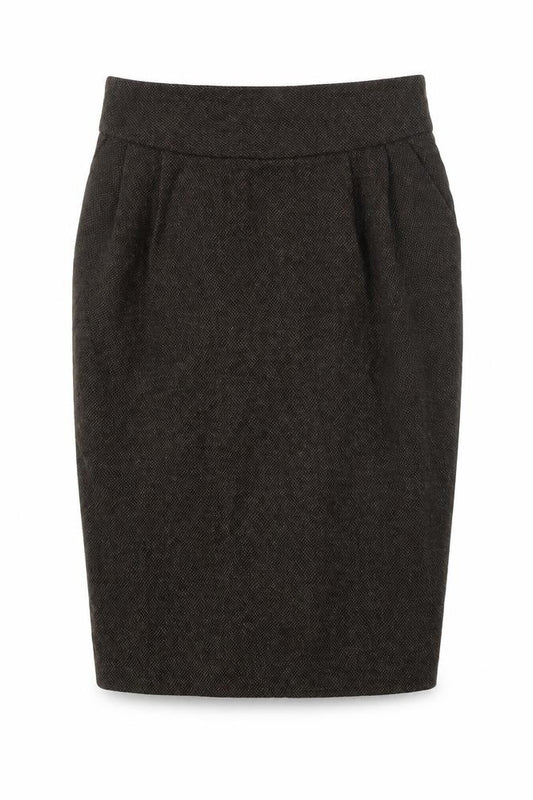 Topshop Womens Brown Acrylic Straight & Pencil Skirt Size 8 Zip